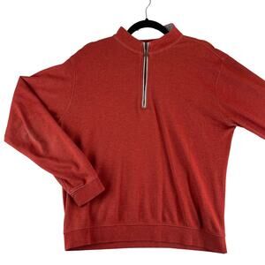 Johnnie O 1/4 Zip Lightweight Sweatshirt Burnt Orange SZ M